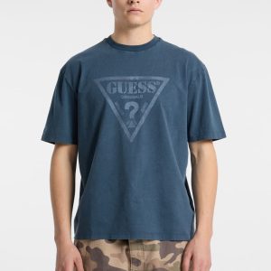 GUESS Originals Eco Vintage Triangle Tee - Blue