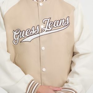 Raglan Varsity Jacket - Beige