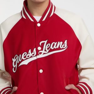 Raglan Varsity Jacket - Red