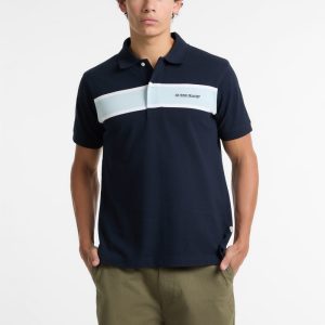 Piquet Striped Polo - Blue