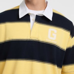 Striped Rugby Polo - Yellow