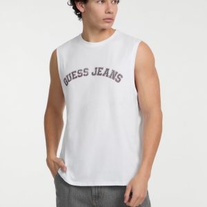 Crewneck Collegiate Tank - White