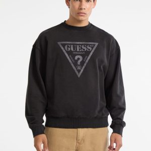 GUESS Originals Eco Vintage Triangle Crewneck - Black
