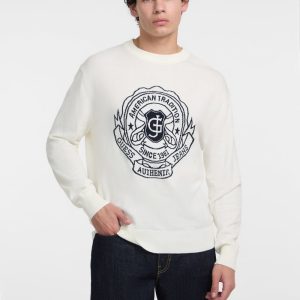 Crewneck Jacquard Sweater - White