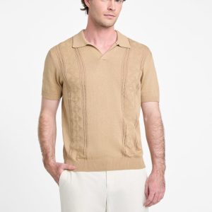 Rib Pointelle Bryant Polo - Beige