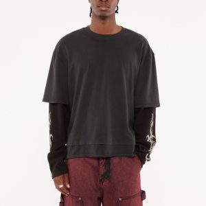 GUESS Originals Eco Double Layered Tee - Black