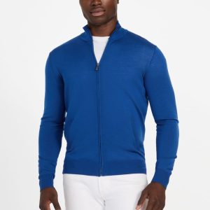 Fred Full-Zip Wool Sweater - Blue