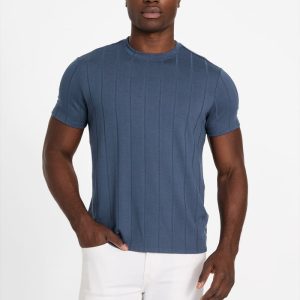 Eco Axel Ribbed Crewneck - Blue