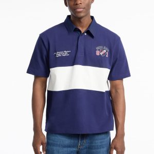 Short-Sleeve Rugby Polo - Blue