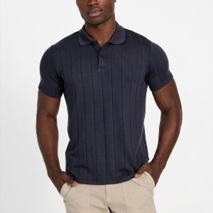 Eco Axel Ribbed Polo - Black