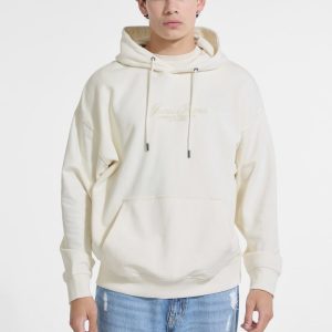 Embroidered Logo Hoodie - White