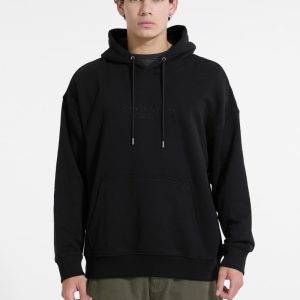 Embroidered Logo Hoodie - Black