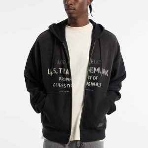 GUESS Originals Waffle Hoodie - Black