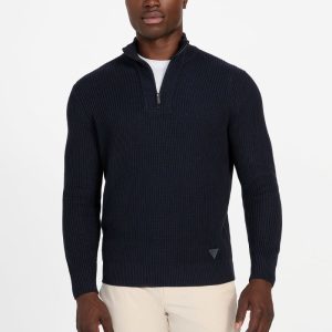 Eco Headley Half-Zip Sweater - Blue