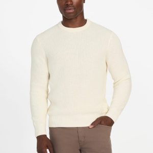 Herbie Ribbed Washed Sweater - Off-white