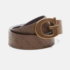 Quattro G Leather Belt - Brown