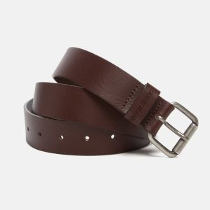 Hammered Leather Belt - Brown