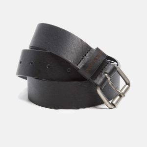 Hammered Leather Belt - Black