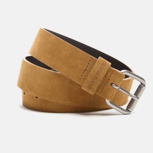 Brushed Suede Belt - Brown
