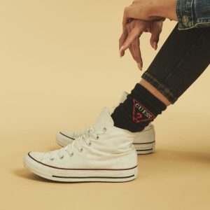 GUESS Originals Logo Socks  - Black