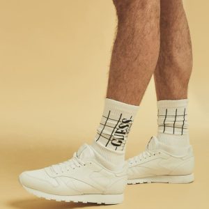 GUESS Originals Grid Socks  - Beige