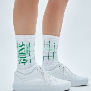 GUESS Originals Grid Crew Socks - BlackWhite
