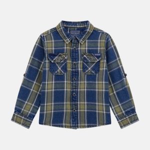 Plaid Twill Long-Sleeve Shirt (3M-7) - MultipleColors