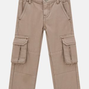 Rigid Gabardine Cargo Pants (2-7) - Beige