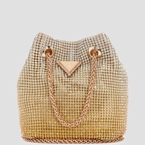 Zalina Ombré Rhinestone Pouch - Gold