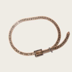 Two-Tone Rhinestone Belt - NoColor
