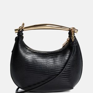 Victoria Leather Mini Hobo Bag - Black