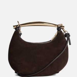 Victoria Leather Mini Hobo Bag - Brown