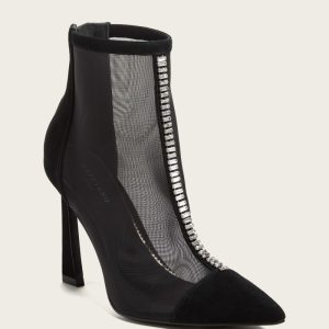 Fearne Embellished Mesh Ankle Bootie - Black