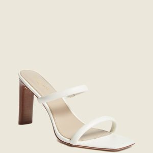 Pearl Leather Double Strap Sandal - White
