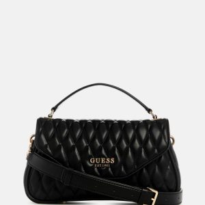 Valla Faux-Leather Quilted Crossbody - Black