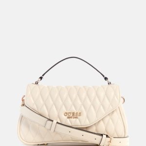 Valla Faux-Leather Quilted Crossbody - White