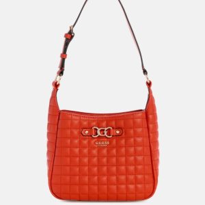 Nadira Quilted Hobo Bag - Orange