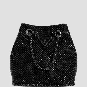 Zalina Rhinestone Pouch - Black