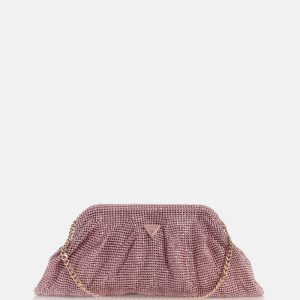 Zalina Rhinestone Frame Clutch - Pink