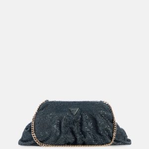 Zalina Rhinestone Frame Clutch - Blue