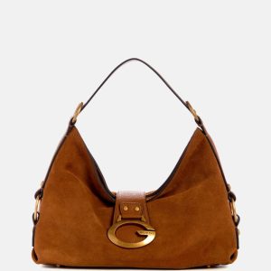 Camden Suede Shoulder Bag - Brown
