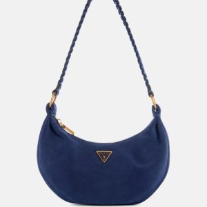 Amita Suede Hobo Bag - Blue