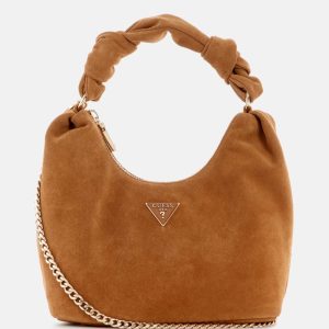 Isotta Suede Hobo Bag - Brown
