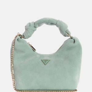 Isotta Suede Hobo Bag - Green