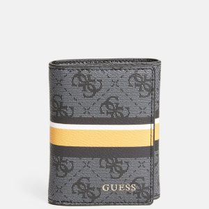 Sig Logo Stripe Trifold Wallet - Black