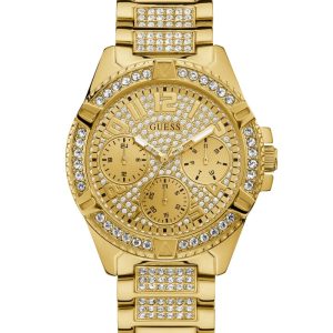 Rhinestone Gold-Tone Multifunction Watch - Gold