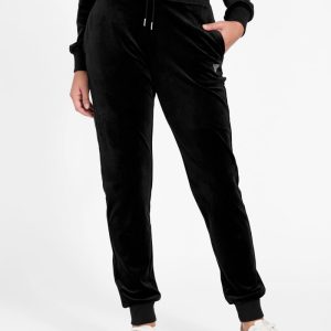 Couture Velvet Jogger Pants - Black