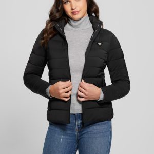 Diann Heavy Hooded Puffer Jacket - Black