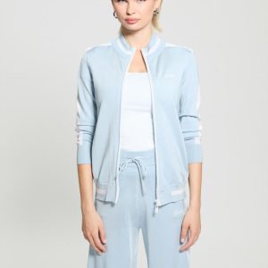 Striped Sweater Jacket - Blue