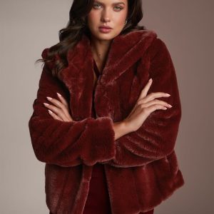 Sophy Faux-Fur Jacket - Red